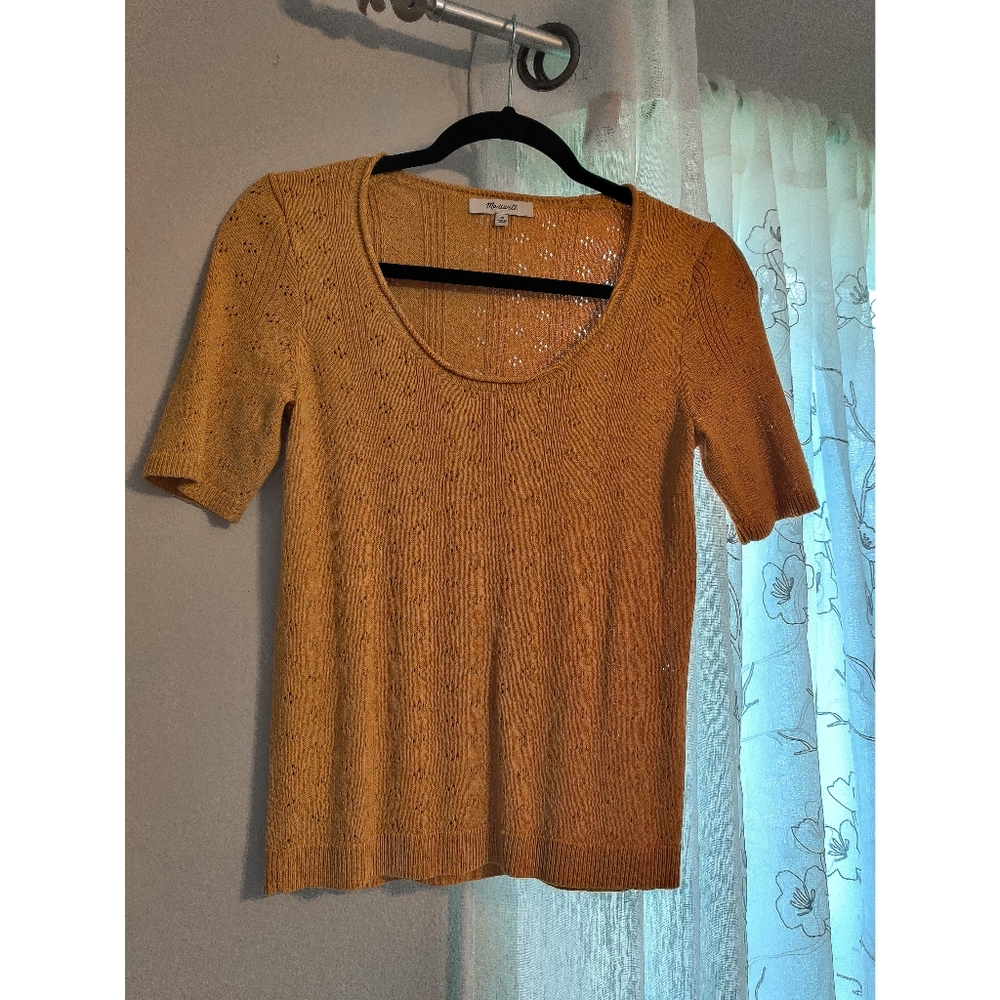 Madewell Sweater Knit Top Mustard XS
